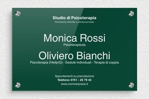 Targhe professionali per psicologi - Plexiglass - undefined - vert-blanc - screws-spacer - it-cartello-pratica-psicologica-003-2-1747217263517