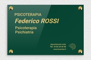 Targhe professionali per psicologi - Plexiglass - undefined - vert-or - screws-caps - it-cartello-pratica-psicologica-003-5-1747217300713