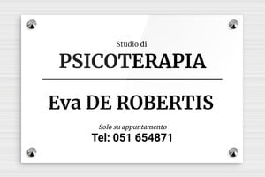 Targhe in plastica - Plexiglass - undefined - blanc-noir - screws-caps - it-cartello-pratica-psicologica-006-3-1747279499503