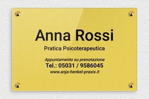 Targhe professionali per psicologi - Plexiglass - undefined - or-clair-noir - screws-caps - it-cartello-pratica-psicoterapeutica-001-2-1747217140090