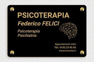 Targhe professionali in pvc - PVC - undefined - noir-or - screws-caps - it-cartello-pratica-pvc-005-1-1747220197984