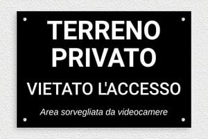 Cartelli proprietà privata - Cartello 'Proprietà privata, area sorvegliata da videocamere' - undefined - noir-blanc - screws - it-cartello-privato-005-1-1747213713677