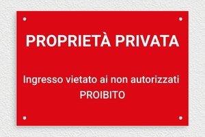Cartelli proprietà privata - Cartello 'Proprietà privata, ingresso vietato' - undefined - rouge-blanc - screws - it-cartello-privato-027-1-1747213496770