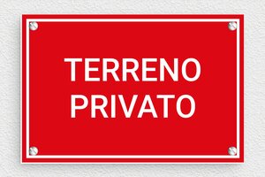 Cartelli proprietà privata - Cartello 'Terreno Privato' - undefined - rouge-blanc - screws - it-cartello-privato-033-1-1747213477433
