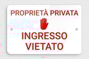 Cartelli proprietà privata - Cartello 'Proprietà privata, ingresso vietato' - undefined - blanc-rouge - screws - it-cartello-privato-041-1-1747213639800