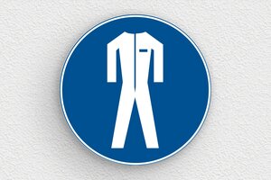 Cartelli di obbligo - Cartello rotondo: Obbligatorio indossare indumenti protettivi - undefined - bleu-blanc - glue - it-cartello-salute-sicurezza-001-3-1747297056181