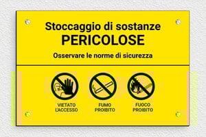 Targhette CE - Cartello 'Stoccaggio Prodotti Pericolosi' - undefined - jaune-noir - screws - it-cartello-sostanze-pericolose-industriale-003-1-1747210515436