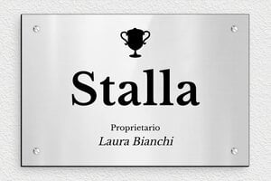 Targhe personalizzate per cavalli - PVC - undefined - gris-brillant-noir - screws - it-cartello-stalla-cavallo-001-0-1747210098985