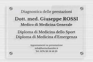 Targhe per studi medici - Plexiglass trasparente - undefined - transparent - screws-spacer - it-cartello-studio-medico-001-5-1747218861914
