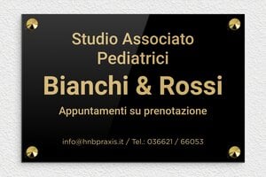 Targhe per studi medici - Plexiglass - undefined - noir-or - screws-caps - it-cartello-studio-medico-002-1-1747218872307