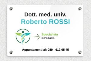 Targhe professionali - Plexiglass - undefined - custom - screws-caps - it-cartello-studio-medico-002-4-1747218908038