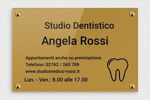 Targhe per studi medici - Plexiglass - undefined - or-fonce-noir - screws-caps - it-cartello-studio-medico-003-1-1747218933793