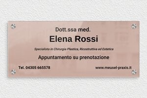 Targhe per studi medici - Plexiglass - undefined - miroir-rose-noir - screws-caps - it-cartello-studio-medico-003-4-1747218986353