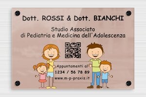 Targhe per studi medici - Plexiglass - undefined - miroir-rose-noir - screws-caps - it-cartello-studio-medico-004-5-1747219111489