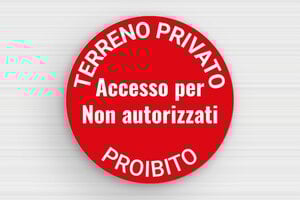Cartelli proprietà privata - Cartello rotondo 'Divieto di parcheggio nell'viale' - undefined - rouge-blanc - glue - it-cartello-terreno-privato-002-3-1747211202821
