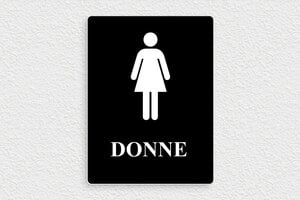 Cartelli per bagno  - Cartello WC Donne - undefined - noir-blanc - glue - it-cartello-toilette-donne-001-0-1747208933926