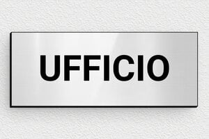 Targhe per porte uffici - Targhetta per porta d'ufficio in PVC - undefined - gris-brillant-noir - glue - it-cartello-ufficio-008-1-1747212243881