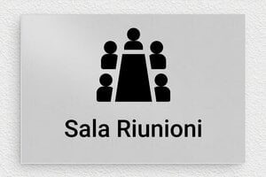 Targhe per porte uffici - Cartello in alluminio per la sala riunioni - undefined - anodise - glue - it-cartello-ufficio-sala-riunioni-002-3-1747210769837