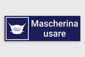 Cartelli di obbligo - Cartello 'Obbligo di Mascherina' - undefined - bleu-marine-blanc - glue - it-cartello-usare-mascherina-004-3-1747211032385