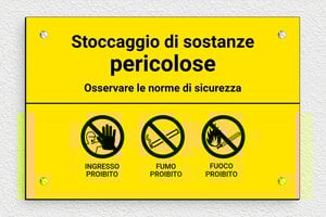 Targhe di tipo industriale - Cartello 'Stoccaggio di prodotti pericolosi' - undefined - jaune-noir - screws - it-industria-segnalazione-003-1-1747210751303