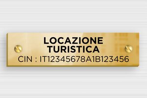Targhe per locazioni turistiche (CIN 2025) - Ottone stampato - poli-noir - screws - it-locazioni-cin-001