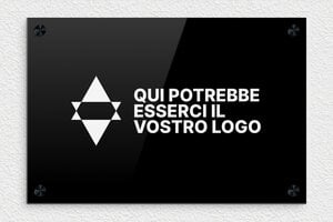 Targhe professionali con logo - Plexiglass - undefined - noir-blanc - screws-caps - it-logo-001-1-1747212010353