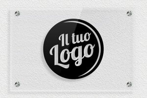 Targhe professionali con logo - Plexiglass trasparente - undefined - transparent - screws-spacer - it-logo-004-1-1747211979917