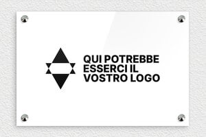 Targhe professionali con logo - Plexiglass - undefined - blanc-noir - screws-caps - it-logo-006-1-1747211968090