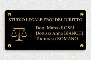 Targhe per ufficio personalizzate - PVC - undefined - noir-or - screws-caps - it-logo-avvocato-005-1-1747212065290