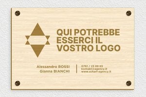 Targhe per ufficio personalizzate - Legno - undefined - erable - screws-caps - it-logo-legno-003-1-1747212008535