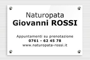 Targhe per naturopati - Plexiglass - undefined - blanc-noir - screws-caps - it-naturopata-001-3-1747279507054