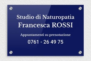 Targhe per naturopati - Plexiglass - undefined - bleu-blanc - screws-caps - it-naturopata-011-1-1747211801069