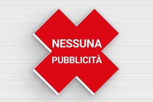 Targhette "pubblicità no grazie" - Cartello 'Nessuna Pubblicità' a forma di croce - undefined - rouge-blanc - glue - it-nessuna-pubblicita-003-3-1747212555663