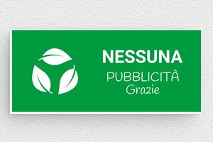 Targhette "pubblicità no grazie" - Cartello 'Nessuna Pubblicità' - undefined - vert-blanc - glue - it-nessuna-pubblicita-004-1-1747212544419