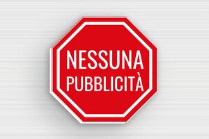 Targhette "pubblicità no grazie" - Cartello ottagonale 'Nessuna Pubblicità' 40x40 mm - undefined - rouge-blanc - glue - it-nessuna-pubblicita-004-3-1747212527843
