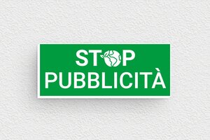 Targhette "pubblicità no grazie" - Cartello No Pubblicità - undefined - vert-blanc - glue - it-nessuna-pubblicita-007-1-1747212628184
