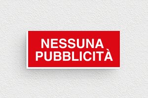Targhette "pubblicità no grazie" - Cartello Nessuna Pubblicità - undefined - rouge-blanc - glue - it-nessuna-pubblicita-009-1-1747212535216