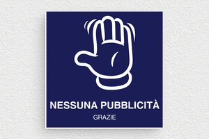 Targhette "pubblicità no grazie" - Cartello 'Nessuna Pubblicità' - undefined - bleu-marine-blanc - glue - it-nessuna-pubblicita-012-1-1747212501579