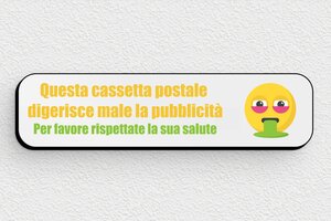 Targhette "pubblicità no grazie" - Cartello umoristico 'No Pubblicità' - undefined - gris-noir - glue - it-nessuna-pubblicita-quadri-001-3-1747212587985
