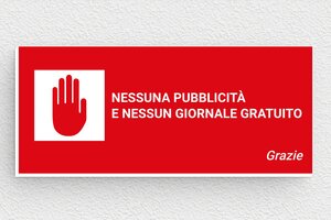 Targhette "pubblicità no grazie" - Cartello Stop Pubblicità - undefined - rouge-blanc - glue - it-niente-pubblicita-002-1-1747212602102