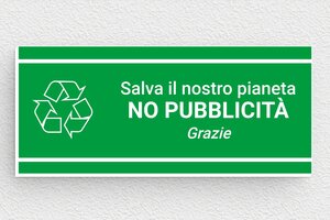 Targhette "pubblicità no grazie" - Cartello 'No Pubblicità' - undefined - vert-blanc - glue - it-no-pubblicita-033-1-1747212664516
