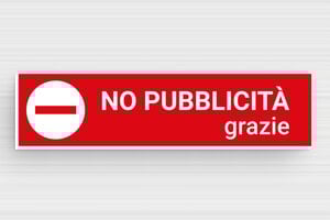 Cartello in PVC 'No Pubblicità' - undefined - rouge-blanc - glue - it-no-pubblicita-80x20-1747212468336