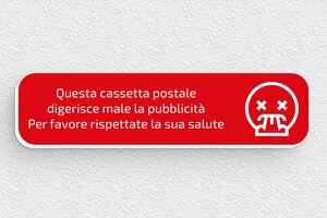Targhette "pubblicità no grazie" - Cartello umoristico 'No Pubblicità' - undefined - rouge-blanc - glue - it-no-pubblicita-grazie-001-3-1747212577198