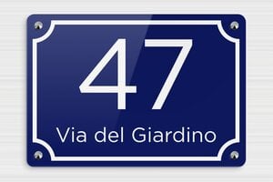 Numeri civici moderni  - Plexiglass - undefined - bleu-blanc - screws-caps - it-numero-design-002-3-1747297539350
