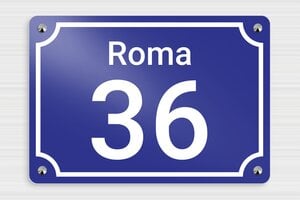 Numeri civici moderni  - Alluminio - undefined - bleu - screws-caps - it-numero-design-003-3-1747297543840