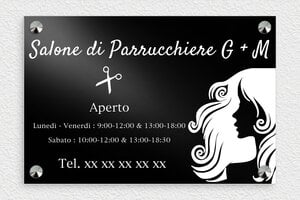Cartelli orari negozio  - Alluminio - undefined - noir - screws-caps - it-orario-apertura-cartello-negozio-002-0-1747209835147