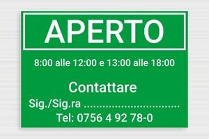 Cartelli orari negozio  - PVC - undefined - vert-blanc - none - it-orario-apertura-insegna-negozio-003-5-1747209844778