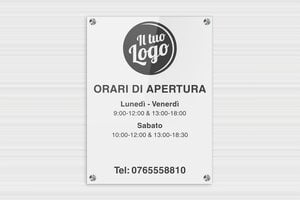 Cartelli orari negozio  - Plexiglass 5mm - undefined - custom - screws-spacer-large - it-orario-apertura-negozio-003-4-1747209680248