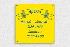 Cartelli orari negozio  - PVC - undefined - jaune-bleu - screws-spacer - it-orario-apertura-negozio-004-4-1747209778750