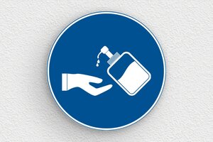 Cartelli di obbligo - Cartello per gel disinfettante - undefined - bleu-blanc - glue - it-pannello-covid-003-3-1747297093709